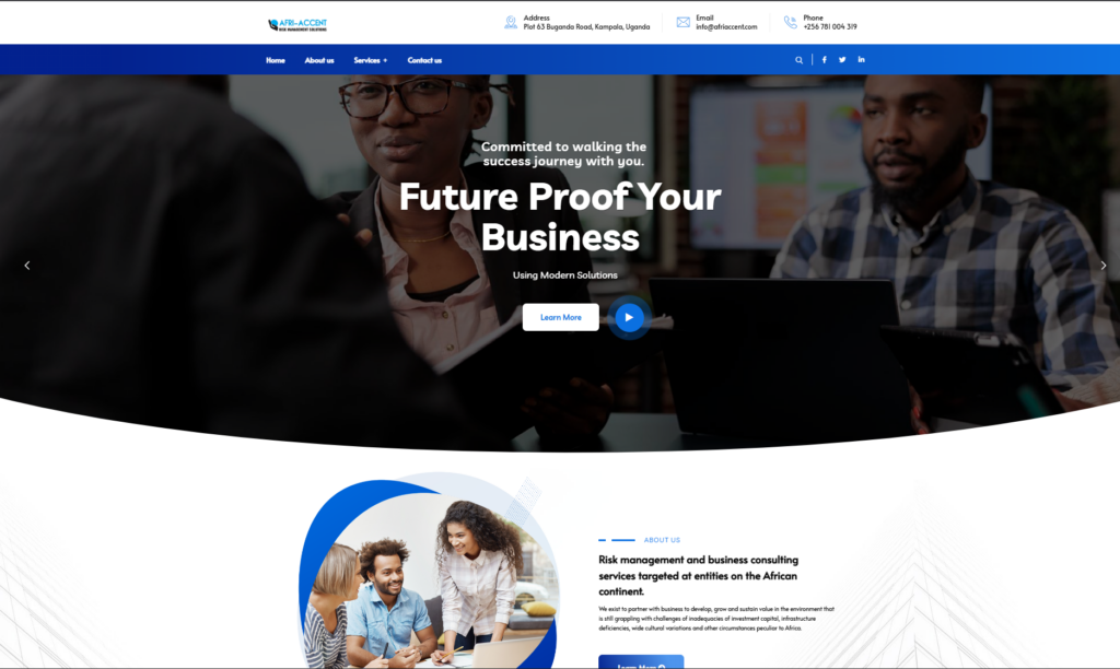 Afriaccent Company Website Design and Development